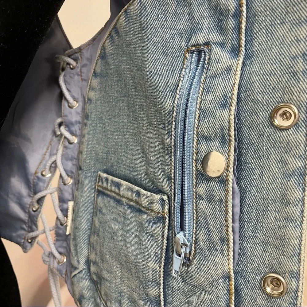 USA Bikers Dream Apparel Jean Vest Medium Honda Eagle on the back - Picture 15 of 16